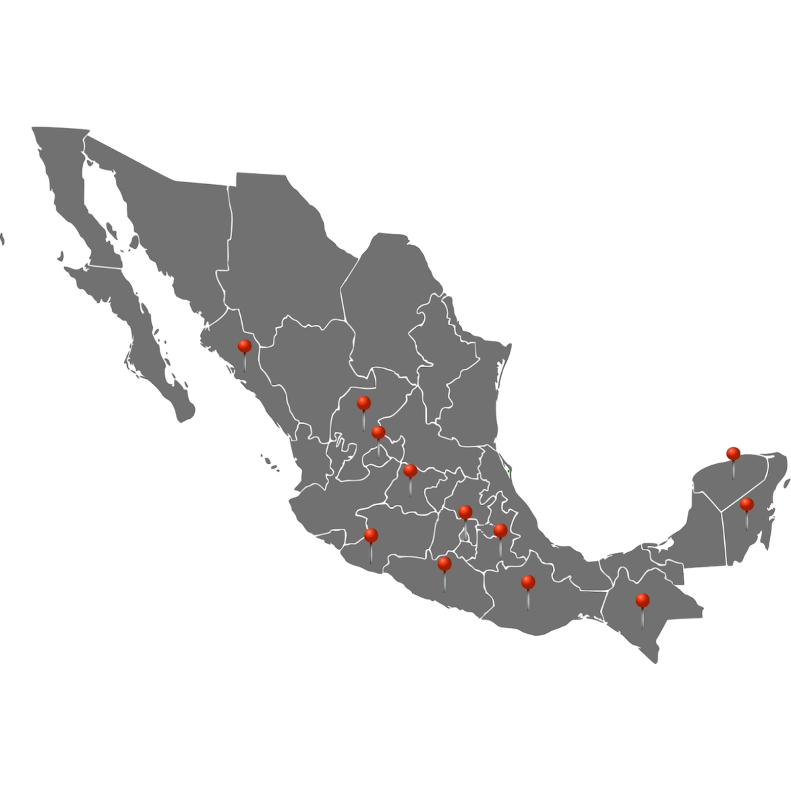 Mapa de México resaltado